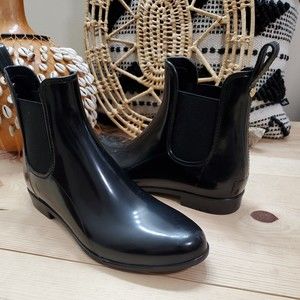 Sam Edelman Waterproof Tinsley Rain Ankle Boots Glossy Rubber Women's US 10M/40